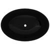Keramik Waschtisch Waschbecken Oval schwarz 40 x 33 cm