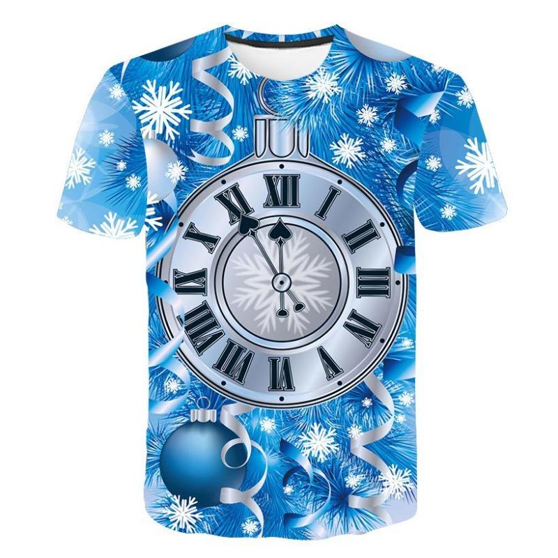 

Модная трендовая футболка с коротким рукавом и принтом в виде снежинки и секундомера, 3D цифровая печать, повседневная футболка для мужчин и женщин 6XL