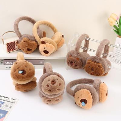 Paraorecchie Cartoon Capibara per Bambini - Copriorecchie Caldi e Antivento per Bambini e Bambine