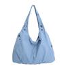 Large Capacity Eyelet Tote Vest Bag Anti-splash Water Lightweight Solid Color Nyl Handbag Underarm Pouch Commuting Pouch