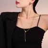 Stainless Steel Snake Head Necklace: European & American Cold Style, Long-lasting Sweater Chain for Women