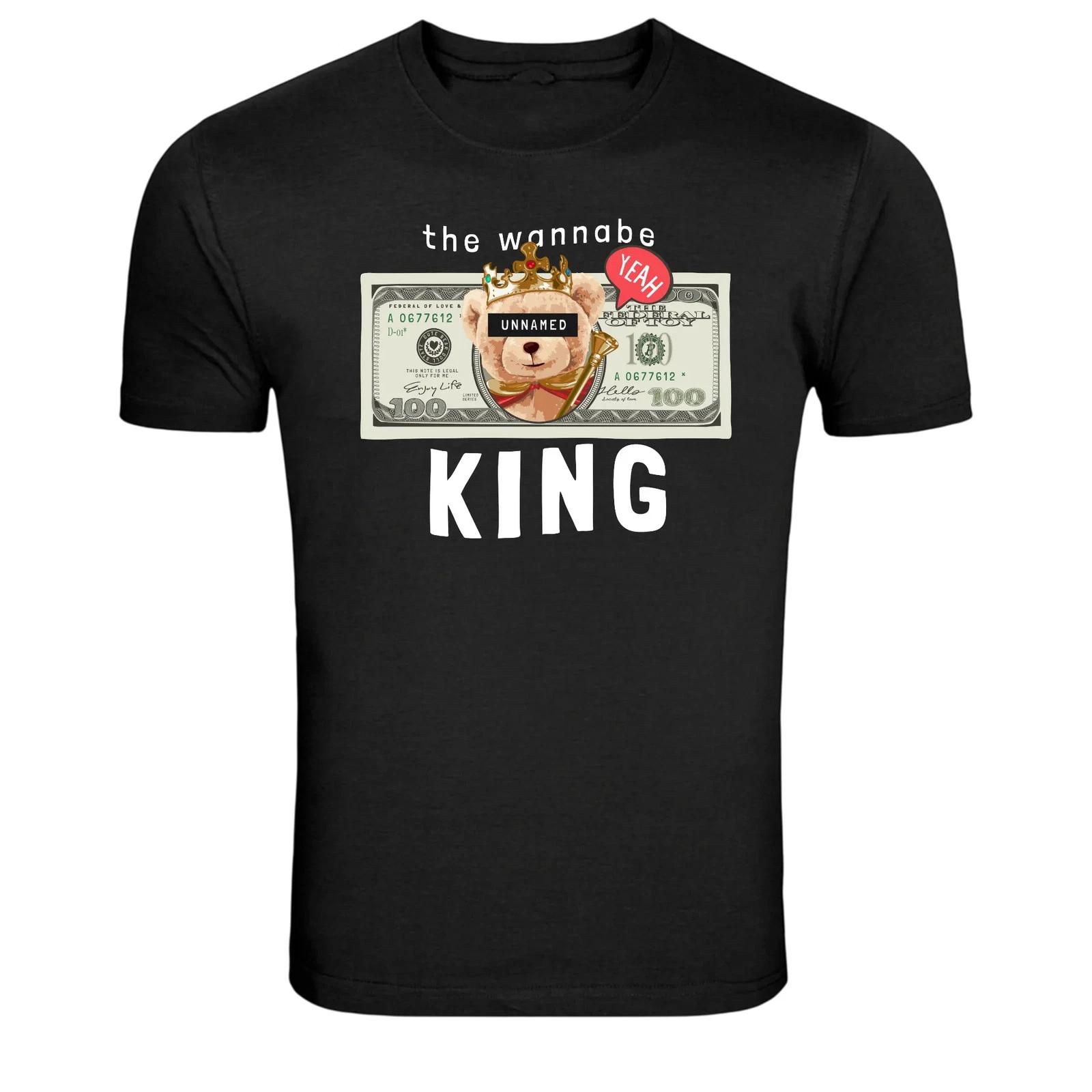 The Wannabe King Teddy Bear Money Graphic T-Shirt XXXL
