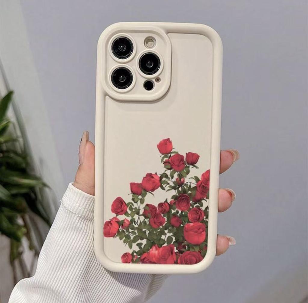 The new rose is suitable for iphone17pro mobile phone case, Apple 15 anti-drop 14 foreign trade 13promax personality 16x.