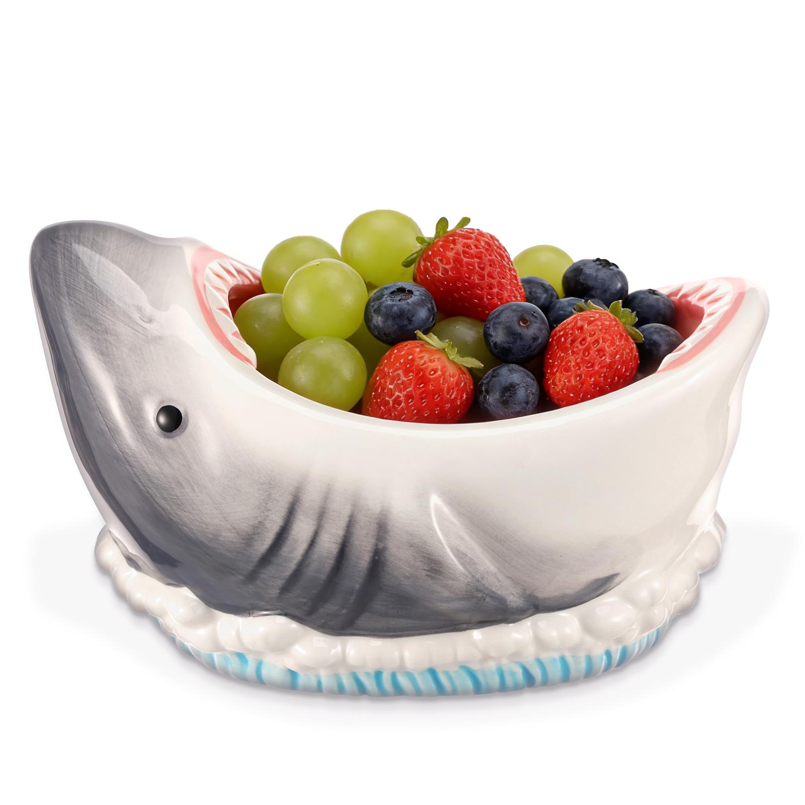 

Керамічна миска «Атака акули» 3D, 40 унцій, контейнер для зберігання їжі, форма акули, миска для закусок, багатоцільові миски для попкорну, фруктів, ключів, цукерок