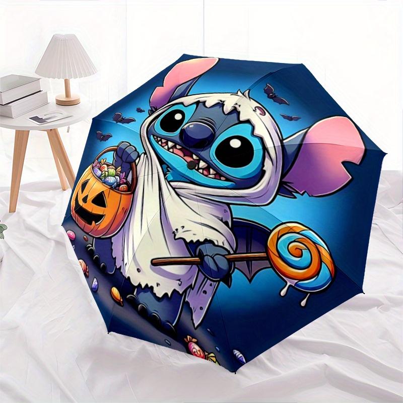 1pc Halloween Stitch Pattern Cartoon Umbrella, Fashionable, Personalized, High-Value Folding Umbrella, a Must-Have for Summer, 8-Rib Durable