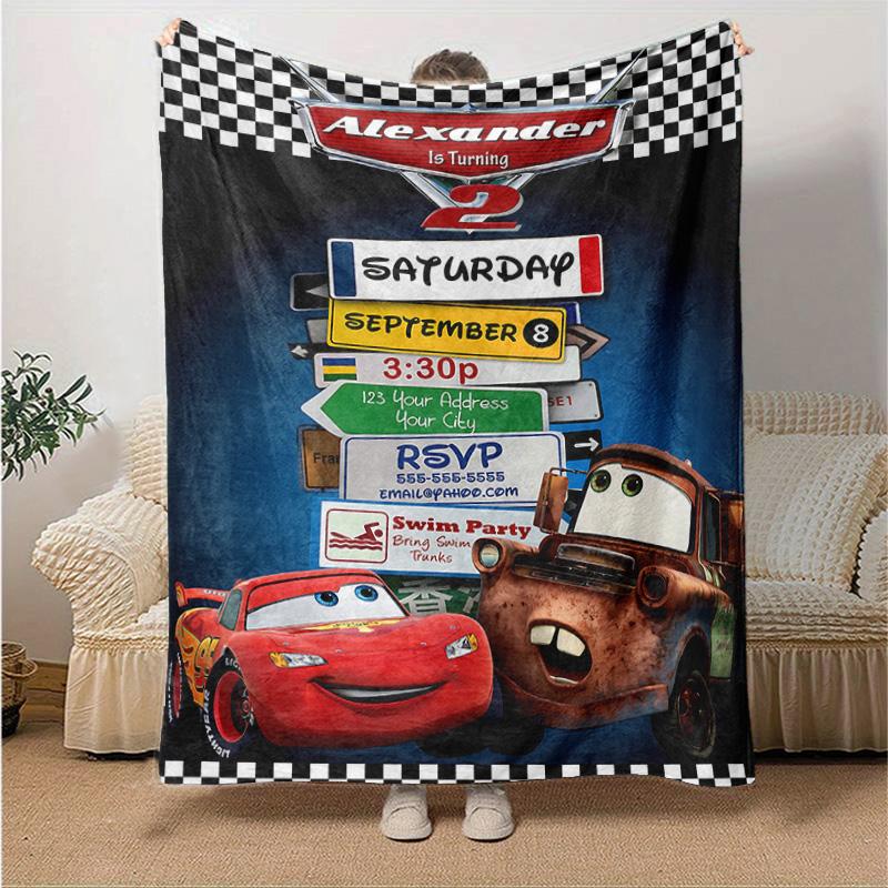 1pc Cars Land Adventure Flannel Blanket Soft Warm Throw Blanket for Bedroom Living Room Bed Travel Camping Picnic Gift. M730018