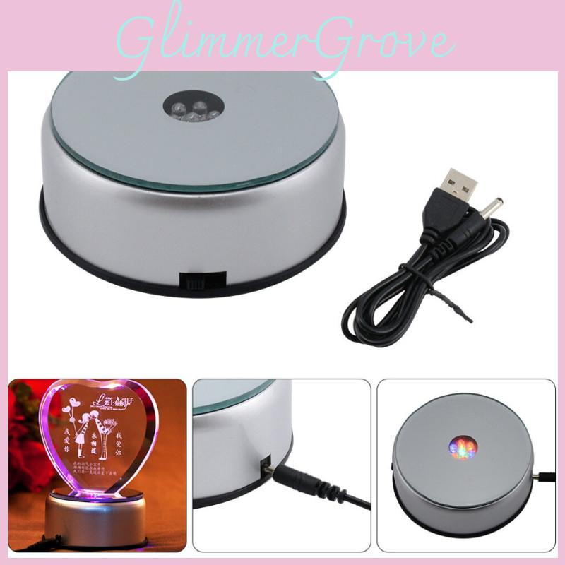 Stunning 110v-220v 3d Crystal Laser Display Lamp Base Holder With Original Rotating Led Night Light Adapter