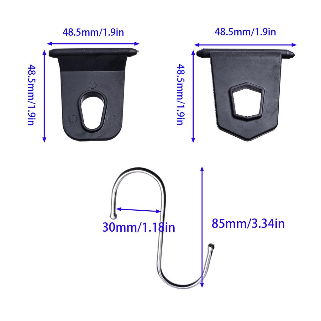 Durable Camping Awning Hooks Clips Racks with S Hooks Outdoor Exterior Parts for RV Camper Caravan Travel