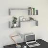 VidaXL Wall Shelves 2 Pcs Concrete Grey 100x15x20 Cm Chipboard