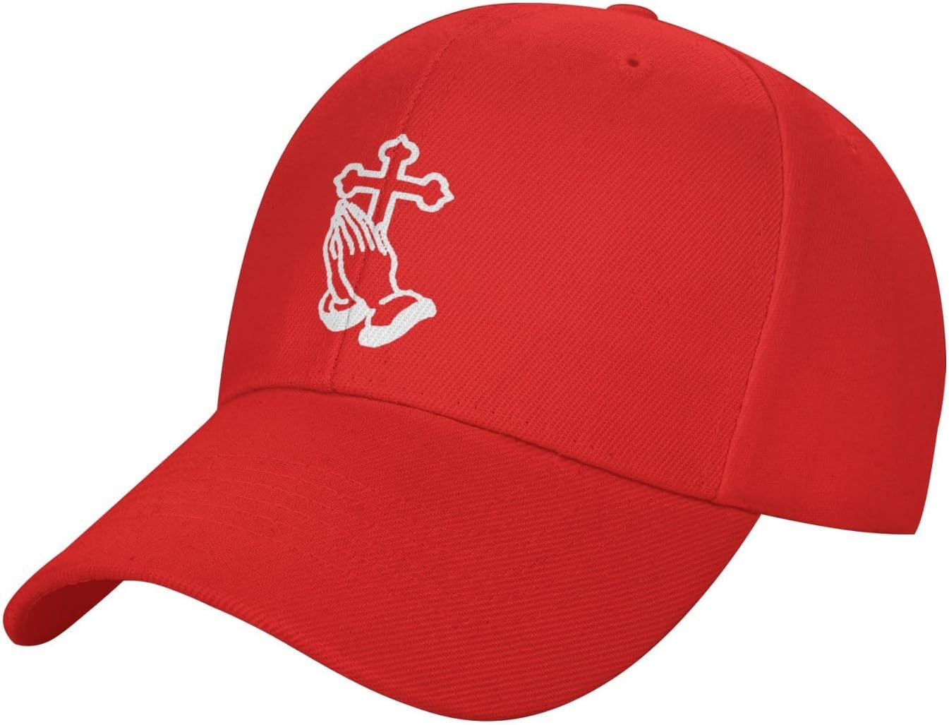 

Praying Hands Cross Blue Baseball Cap Cotton Adjustable Casual Snapback Hat Unisex One Size