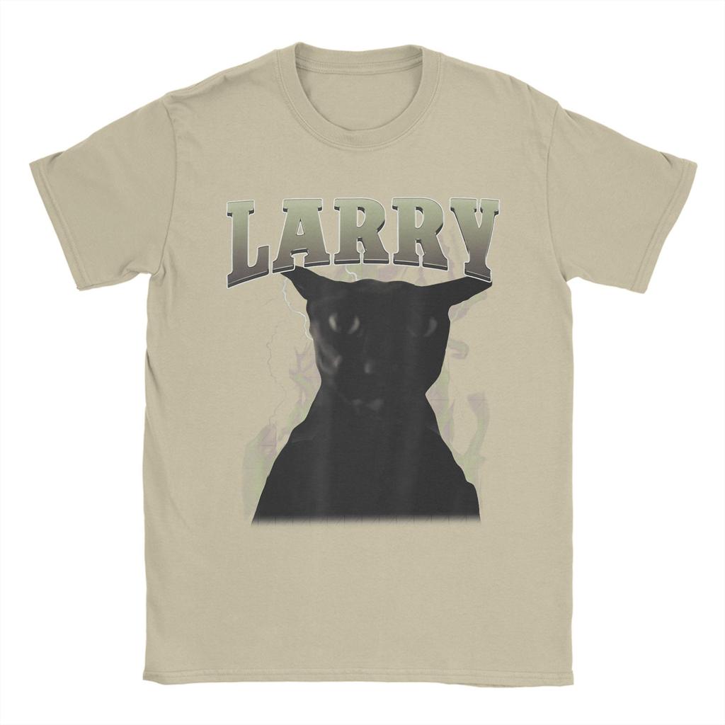 Funny Evil Larry Cat Dank Brainrot Meme Men's T Shirts  Novelty Tees Short Sleeve Round Collar T-Shirts 100% Cotton New Tops