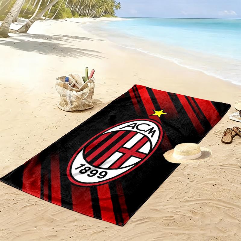 Toalla de Playa con Estampado AC Milan, Toalla Grande Suave de Secado Rápido para Playa, Camping, Natación