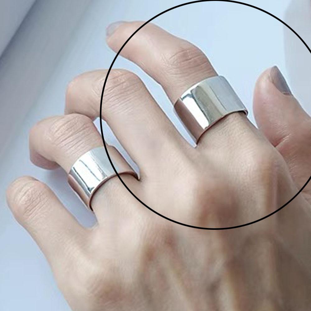 

BF CLUB 925 Sterling Silver Rings For Women Girl Female Open Minimalist Retro Wide Ring Creative Anillos Bague Fine Jewelry resizable