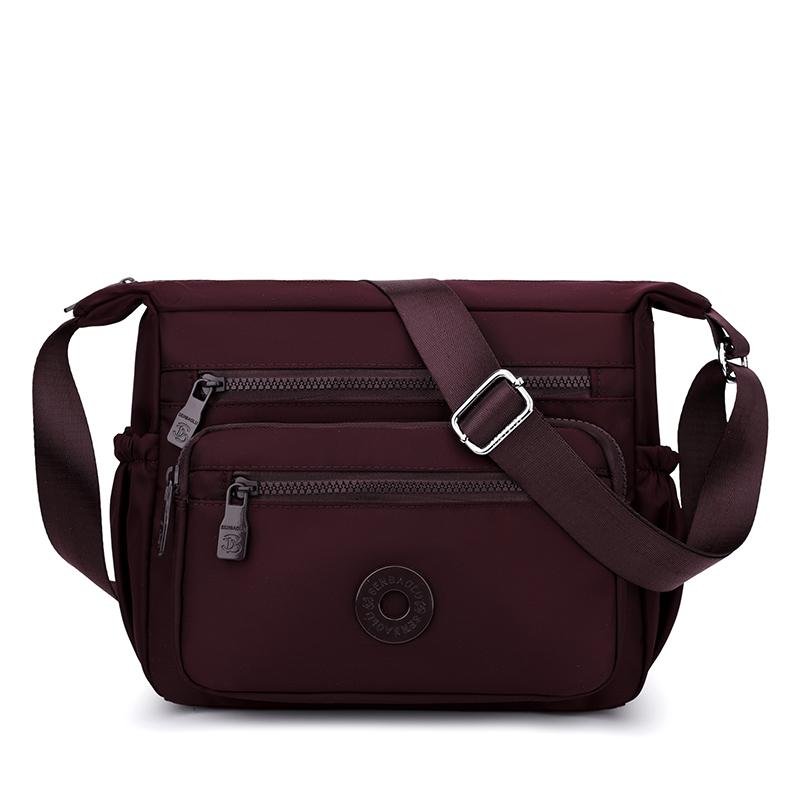 Women's Bag Multi-Layer Zipper Shoulder Bag Nylon Crossbody Bag