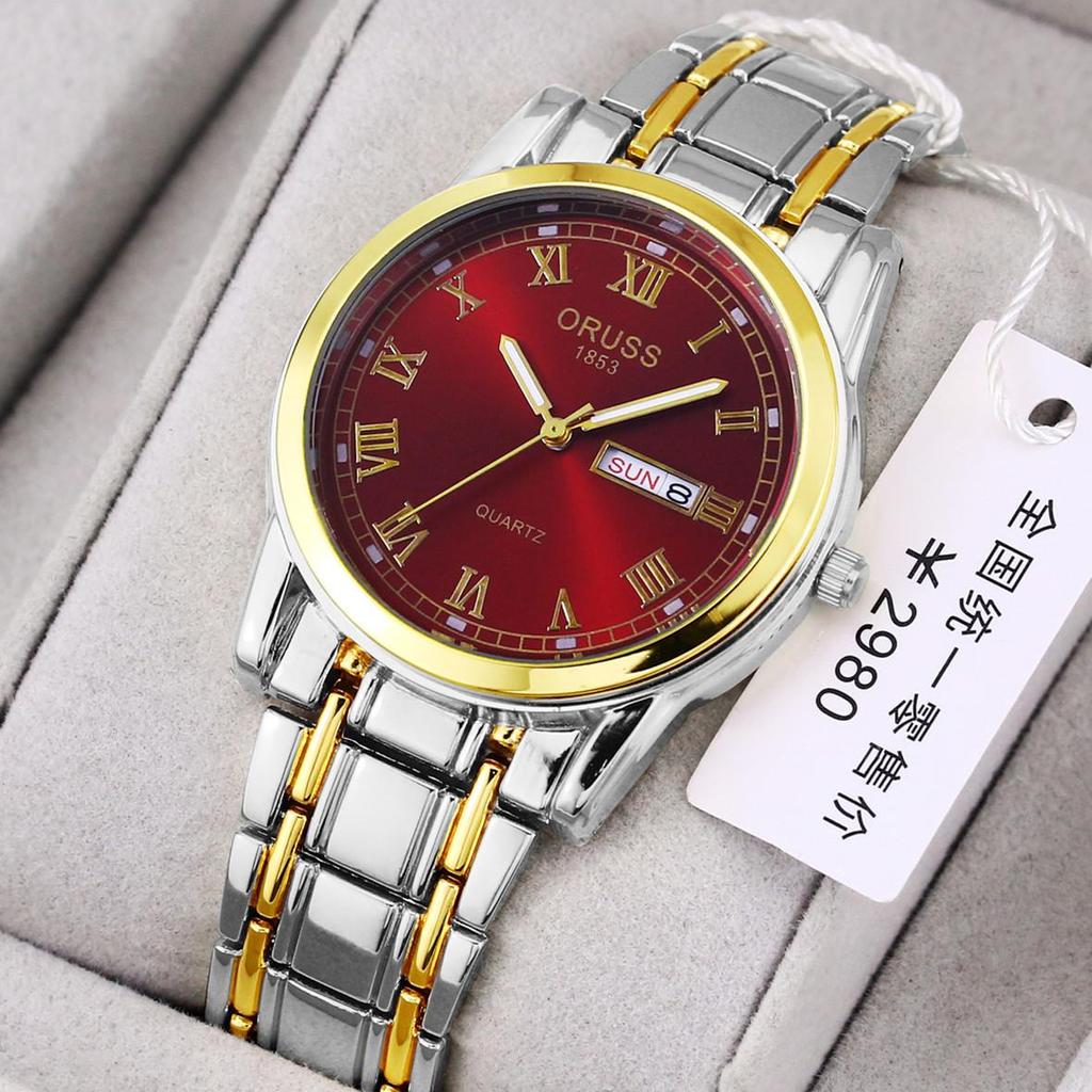 Men's Automatic Luminous Waterproof Calendar Watch with Round Glass Mirror