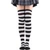 Farbig gestreifte Strümpfe Japanische Overknee-Socken Mode Damen Warmhalten Socken Sexy Schlank Lange Socken Schwarz Weiß gestreifte Strumpfwaren