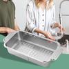 Escurridor de Platos para Fregadero ajustable Secador para Fregadero de Cocina Coladores Escurridores Cesta con Tapón Colador para Lavar Alimentos