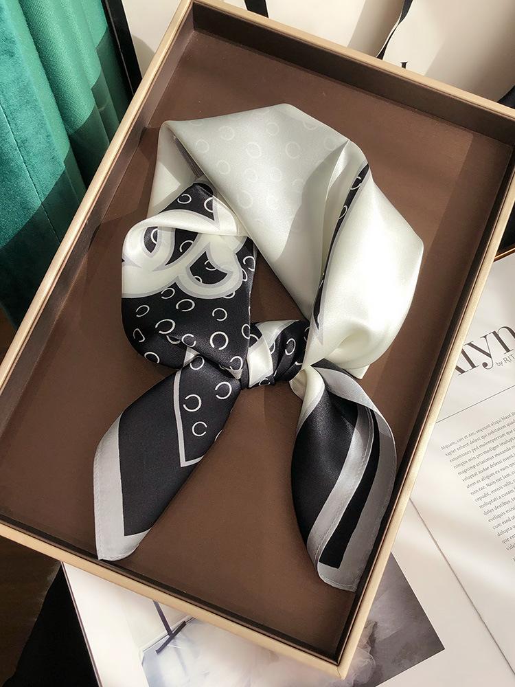 53*53cm Moteskjerf dame simulert silke firkantskjerf pannebånd