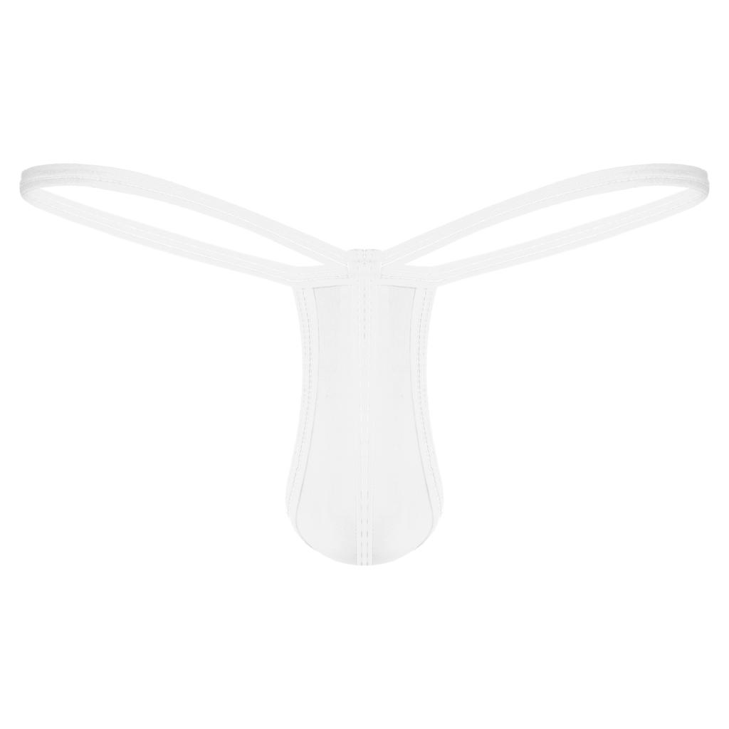 JAXFSTK Men's Low Rise Glossy Thong Underwear | T-back Contour Pouch | Microfiber S/M/L/XL