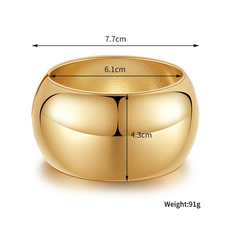 Exaggerated Glossy Wide Metal Cuff Bracelets Bangle for Women Men Street Hip-hop Punk Bangles Jewelry Party Accessories