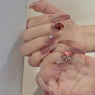 Gradual Change Bean Paste Powder Whitening Blush Nail Burst Flash Giant Diamond Noble Luxury Diamond Wearing Manicure Piece Fake Nail