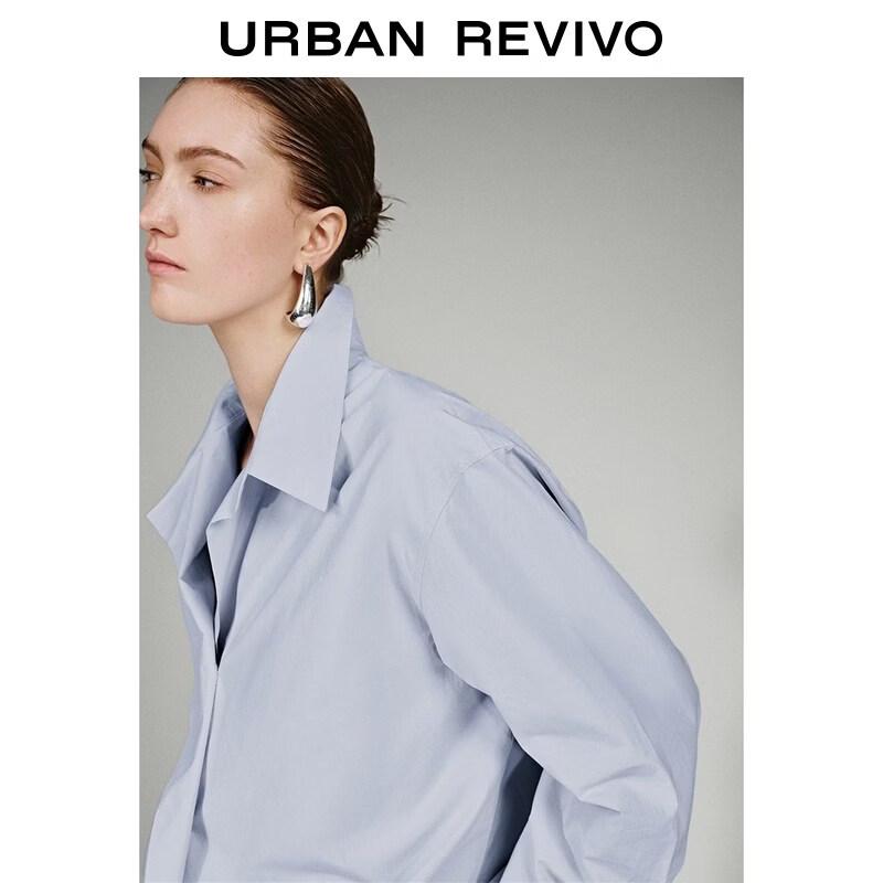 UR Women's Irregular Placket Cotton Shirt