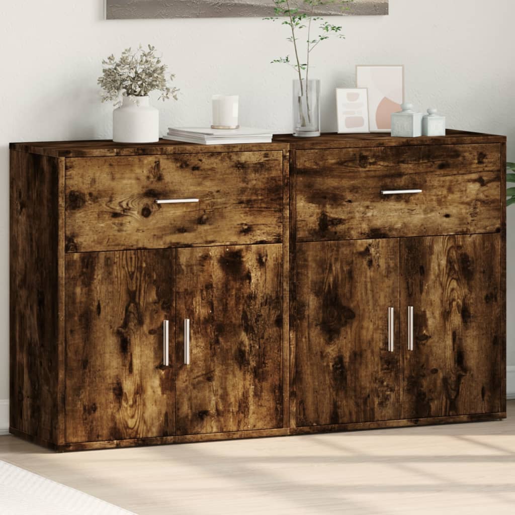 Sideboards 2 Pcs Smoked Oak 60 X 31 X 70 Cm Particleboard