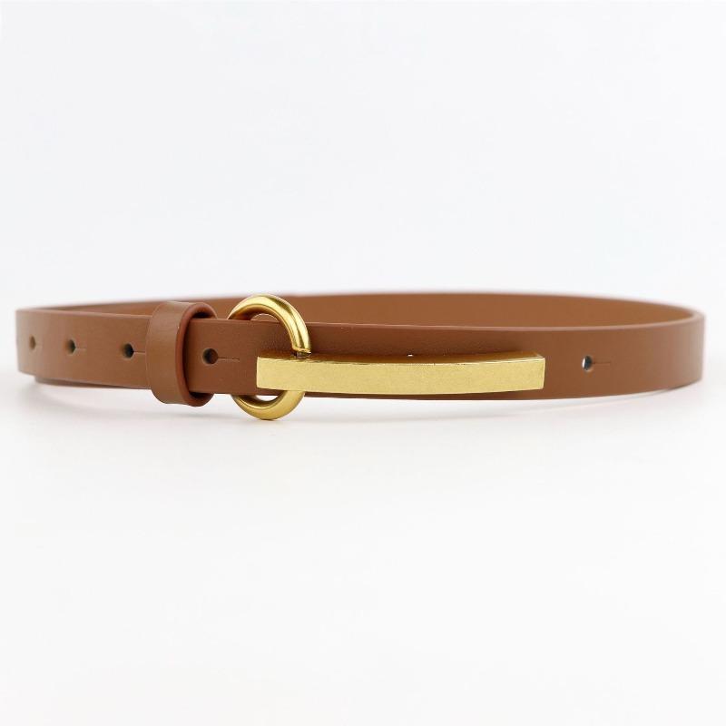 Mary New fashionable retro gold long buckle top grain leather belt - women s belt 100cm коричневый