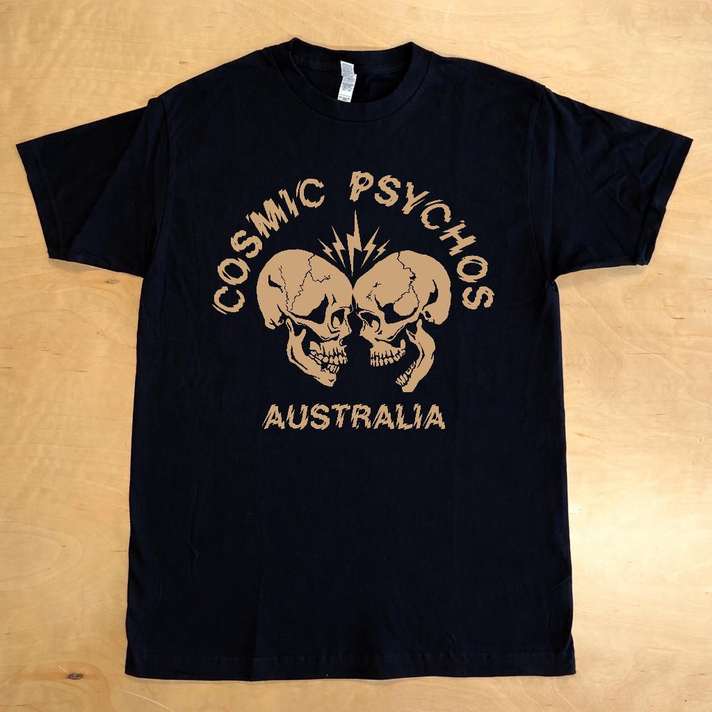 Cosmic Psychos Band Rock T-Shirt - Black, Stay Home Sick Design, Sizes S-4xl S