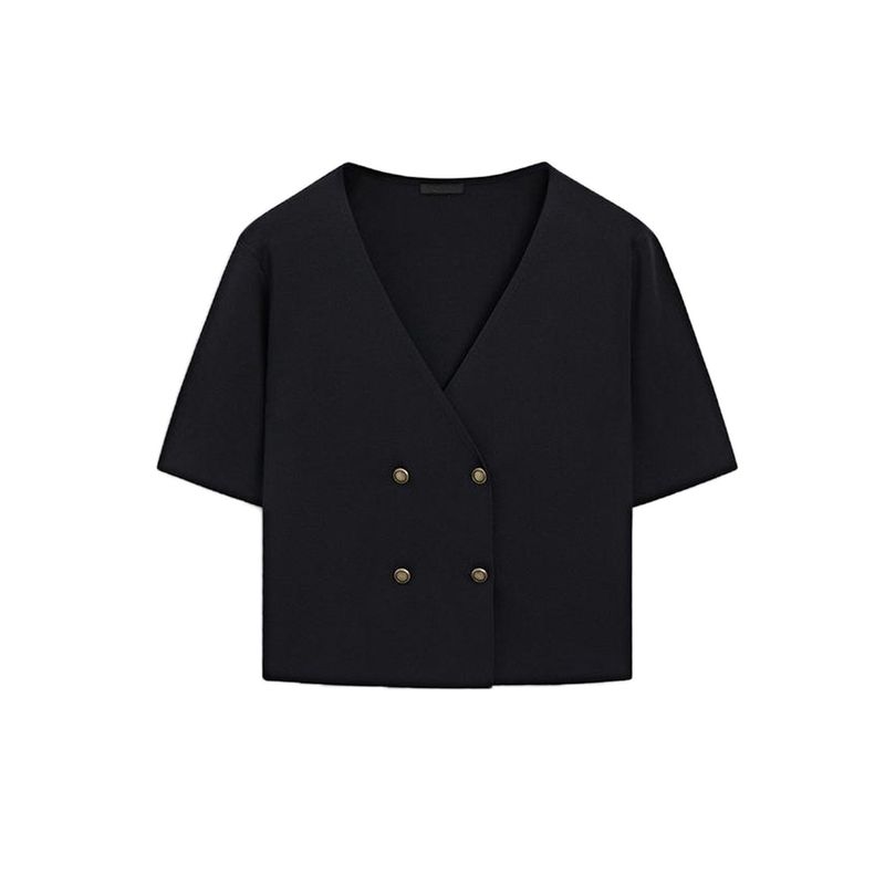 MD Spring/Summer New Arrival Women's French Style Classic Style Elegant Commute Style V Neck Short Sleeve Knitting Cardigan 5656573