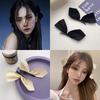 Sweet Black White Ribbon Hair Bows Clips Vintage Bowknot Side Hairpin Cute Girls Barrettes Headdress Hair Accessories for Women