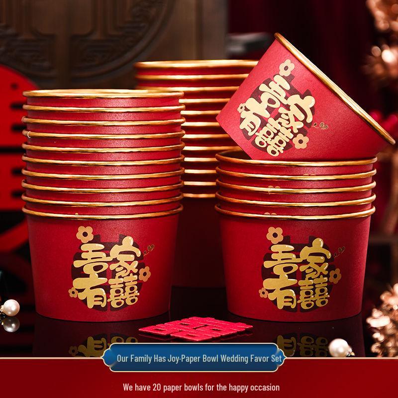 Luxurious Gold Thickened Disposable Wedding Cups - Elegant Red Tea Cups for Banquets & Household Use