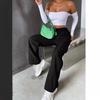 Pantaloni da Lavoro Americani Retro a Vita Alta a Gamba Larga da Donna - Traspiranti, Casual ed Eleganti per l'Estate