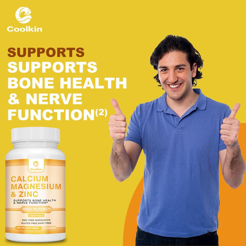 Coolkin contains calcium, zinc, and magnesium, beneficial for bone, nerve, and emotional health; easily absorbed formula.