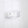 Medium Suction Cup Shower Organizer Clear Plastic Bathroom Basket Self-Draining Holds Razor Soap Easy Install Rust Resistant