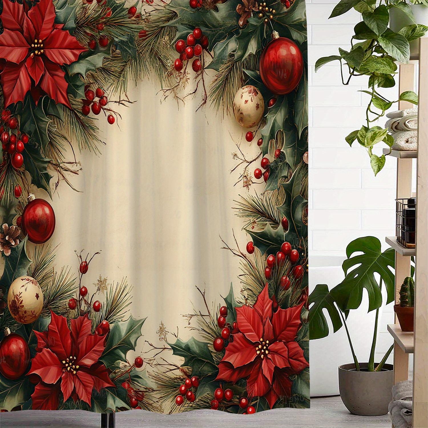 

Открытая сосна Рождественский шар принт Занавеска для душа, Занавеска для окна 48x72inch 120x180cm