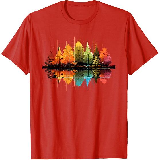 Nature Reflection Forest Trees Outdoor Wildlife T-Shirt