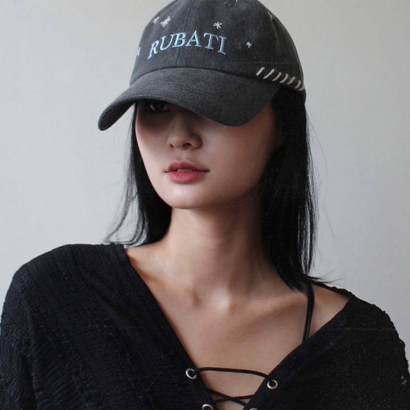 

Rubati Stella Hand Stitched Vintage Ball Cap_CHARCOAL CHARCOAL