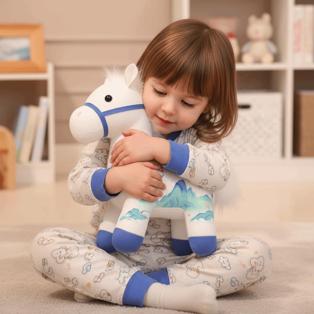 PP Cotton Cartoon Steed Doll Soft Plush Horse Doll Pendant Zodiac Pony Figurine  Birthday Gift