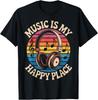 Musik ist mein glücklicher Ort - Retro-Kopfhörer Vibes T-Shirt