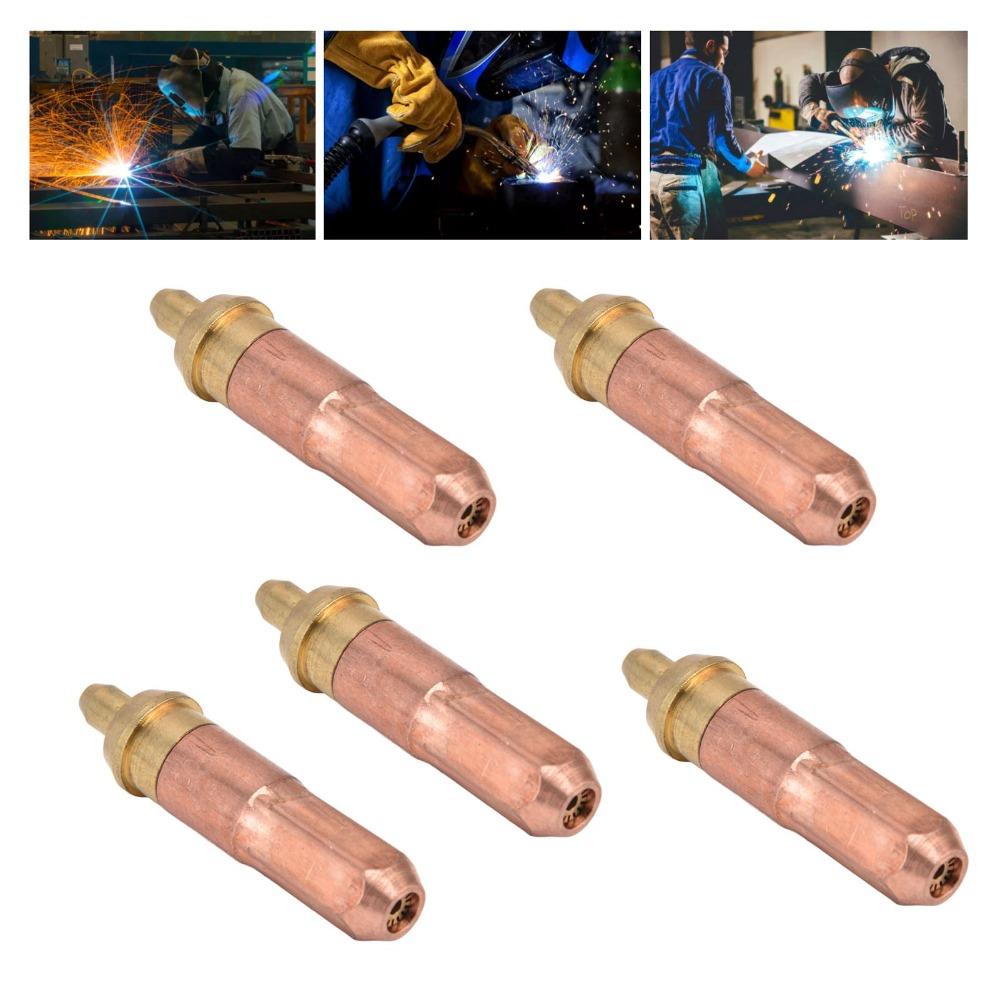 5pcs 73mm Length Propane Cutting Tip Set Copper Torch Consumables Oxygen And Gas Cutting