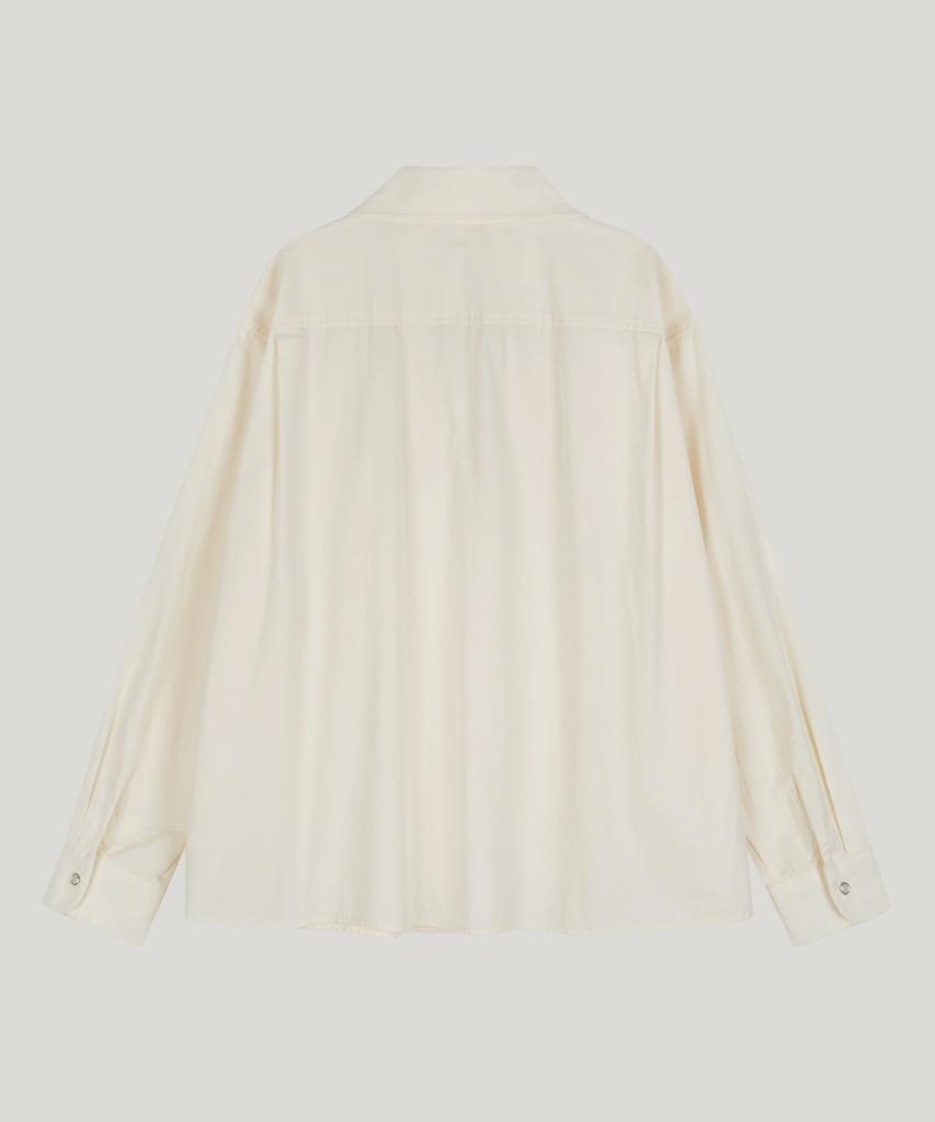 Poeteuseoul Double Collar Shirt_Cream