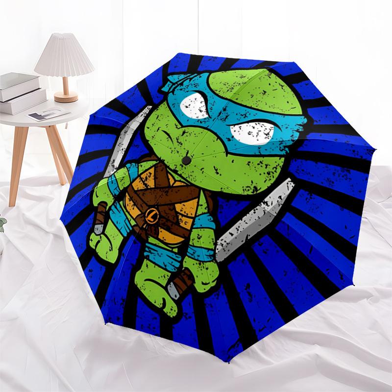 1pc Ninja Turtle Auto Open/close Umbrella, Portable Travel Umbrella, Everyday Use - Outdoor Accessory, Artistic Pattern, Compact Design, Fashion Lover