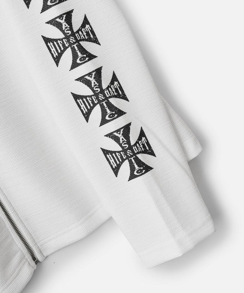 Vastic Cross Logo Zip-Up Hoodie_White