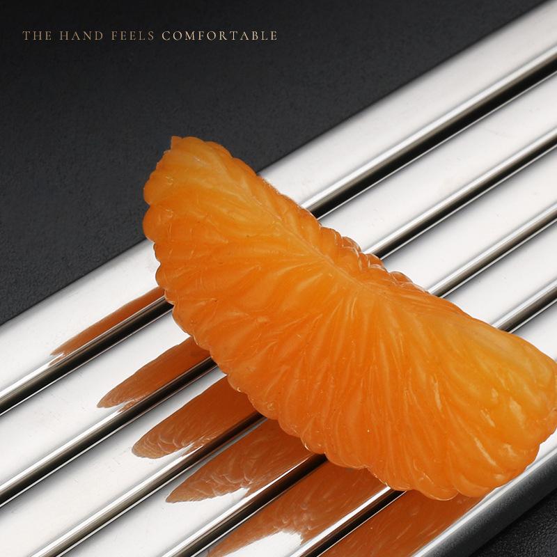 Set de bețișoare din oțel inoxidabil de calitate alimentară, bețișoare de uz casnic, antiderapante groase de înaltă calitate, cadou anti-călcare, 316L, 304, 5 perechi