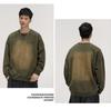 Men's Retro Washed Heavyweight Sweatshirt - 2025 Spring/Autumn Style, Round Neck, Long Sleeve