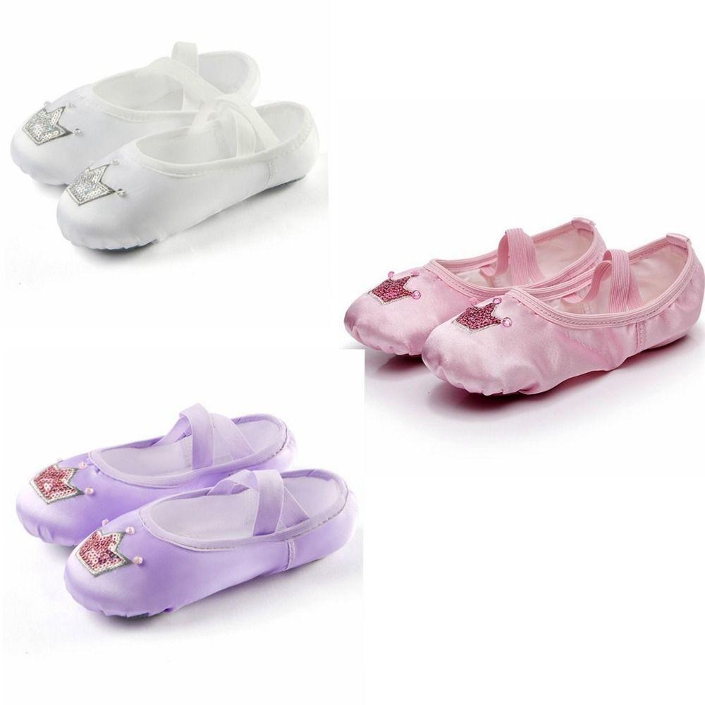 1 Pair of Crown Ballet Shoes Embroidery Princess Shoes Indoor Girls' Dancing Shoes  Ballet