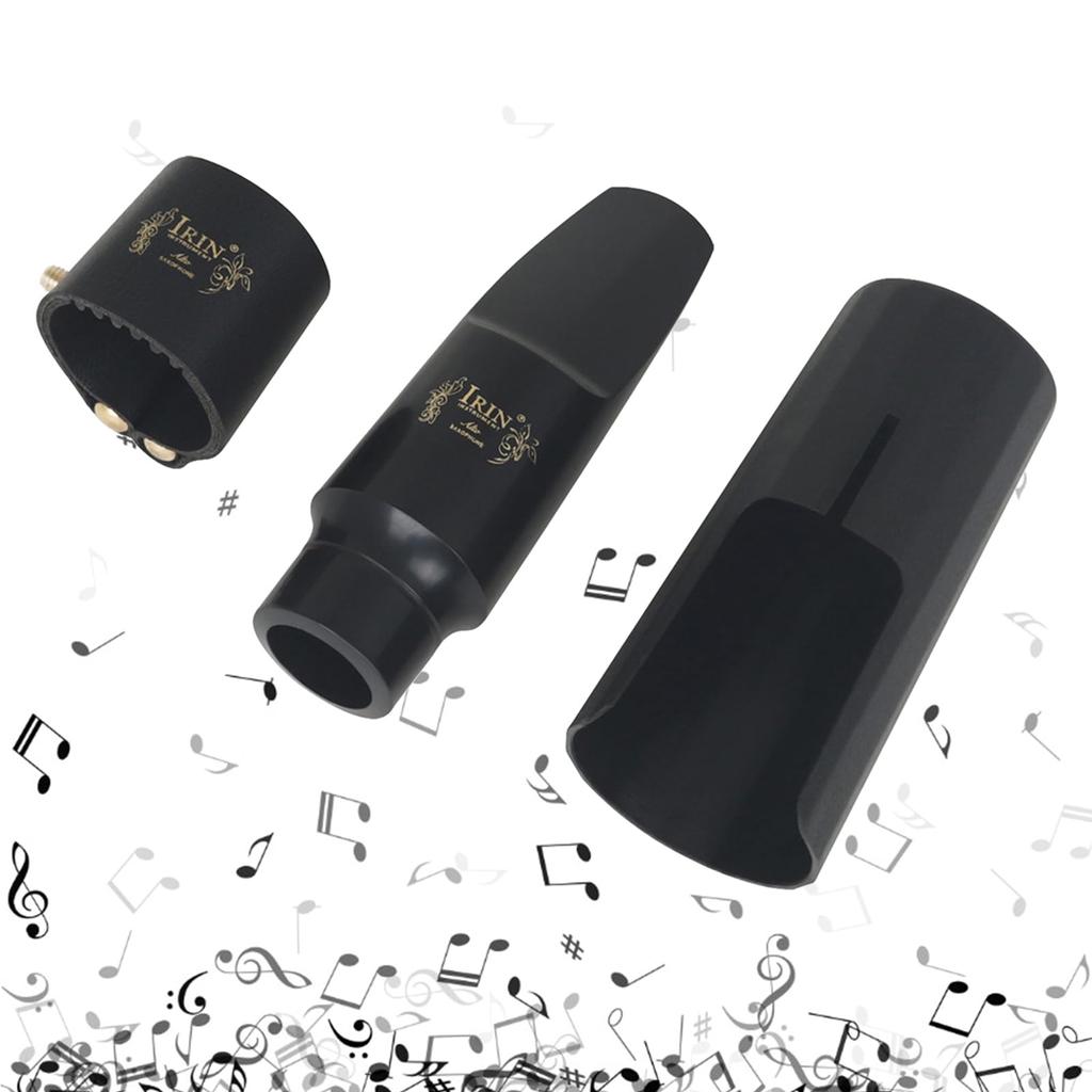 Professional Saxophone Mouthpiece Kit: Alto Saxophone Flute Head Mouthpiece with Plastic Cap & Ligature - Easy-to-Use Saxophone Mouthpiece Cover Cap