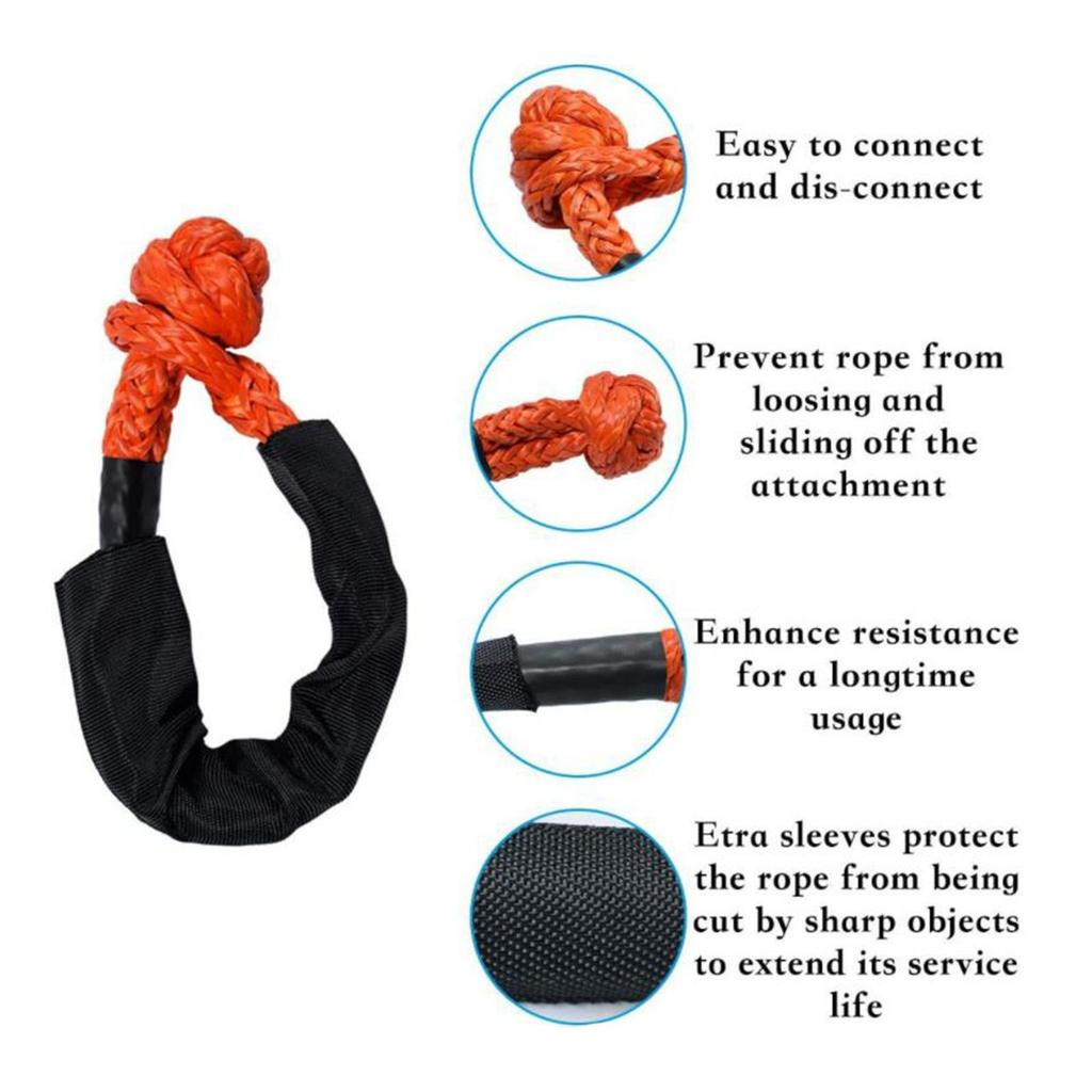 Soft Shackle Recovery Gear Windenseil Hellorange