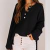 European and American Autumn/winter New Women's Half-cardigan Knit Sweater, Buttoned Open-front, Casual Loose Solid-color Sweater for Women